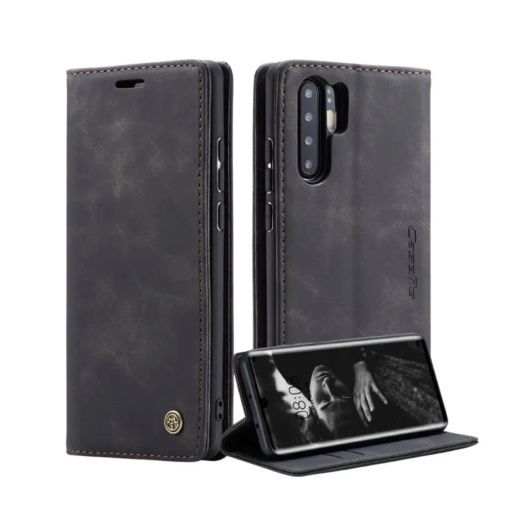 Huawei P30 Pro Lompakko Suojakotelo - Musta