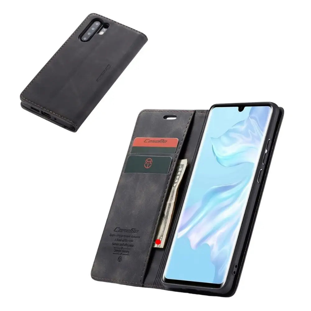 Huawei P30 Pro Lompakko Suojakotelo - Musta