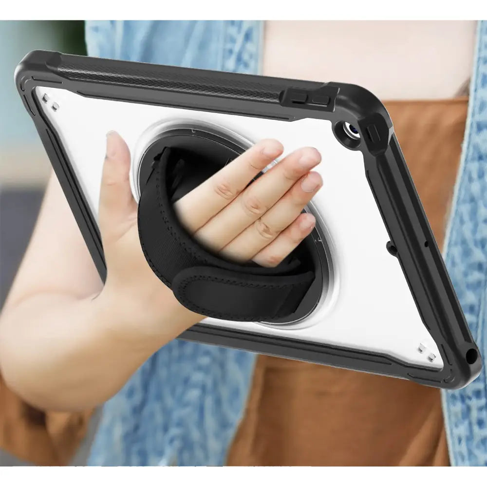 iPad 10.2 (2021/2020/2019) Armor Suojakotelo Kantohihnalla - Musta