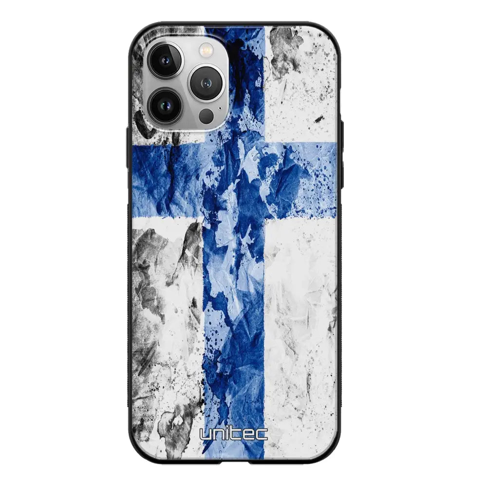 iPhone 11 Pro Max suojakuoret - Painted Finnish Flag - Ei