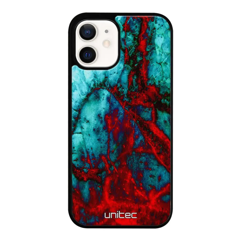 iPhone 12 marmori suojakuoret - Blue Red Marble - Ei