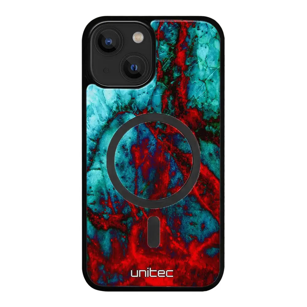 iPhone 13 marmori suojakuoret - Blue Red Marble
