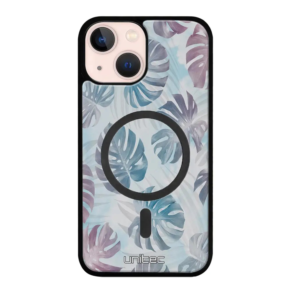 iPhone 13 Mini kukka suojakuoret - Monstera Texture