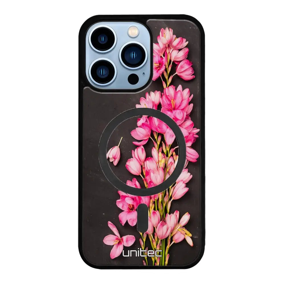 iPhone 13 Pro Max kukka suojakuoret - Pink Flowers