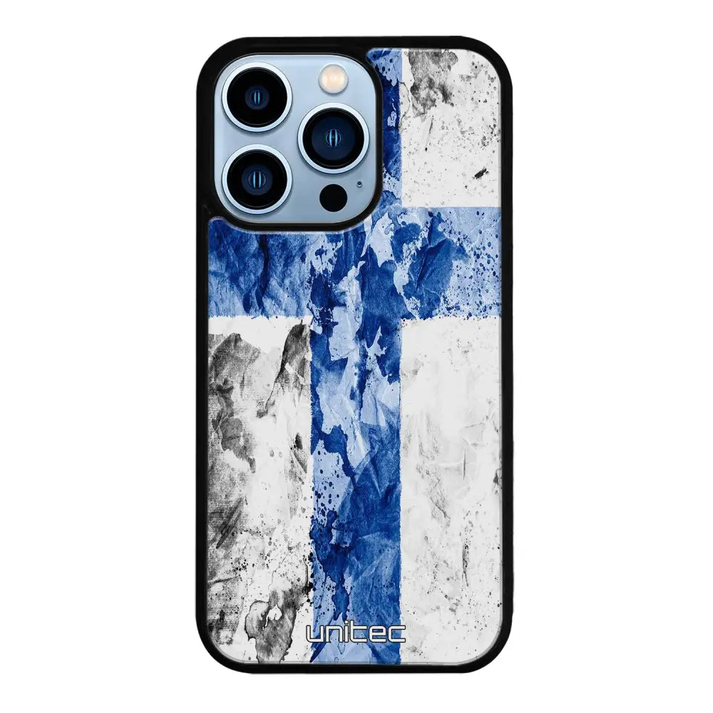 iPhone 13 Pro Max suojakuoret - Painted Finnish Flag - Ei