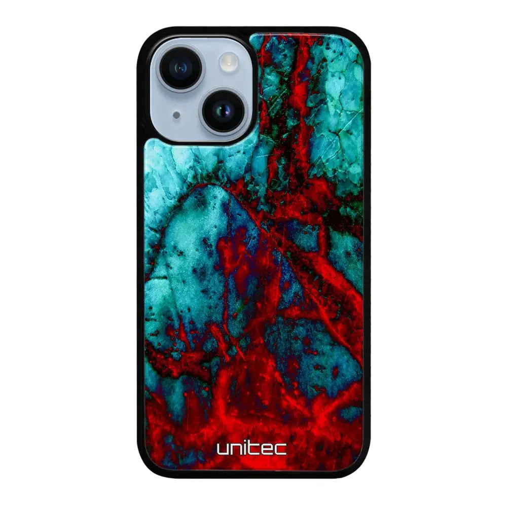 iPhone 14 marmori suojakuoret - Blue Red Marble - Ei