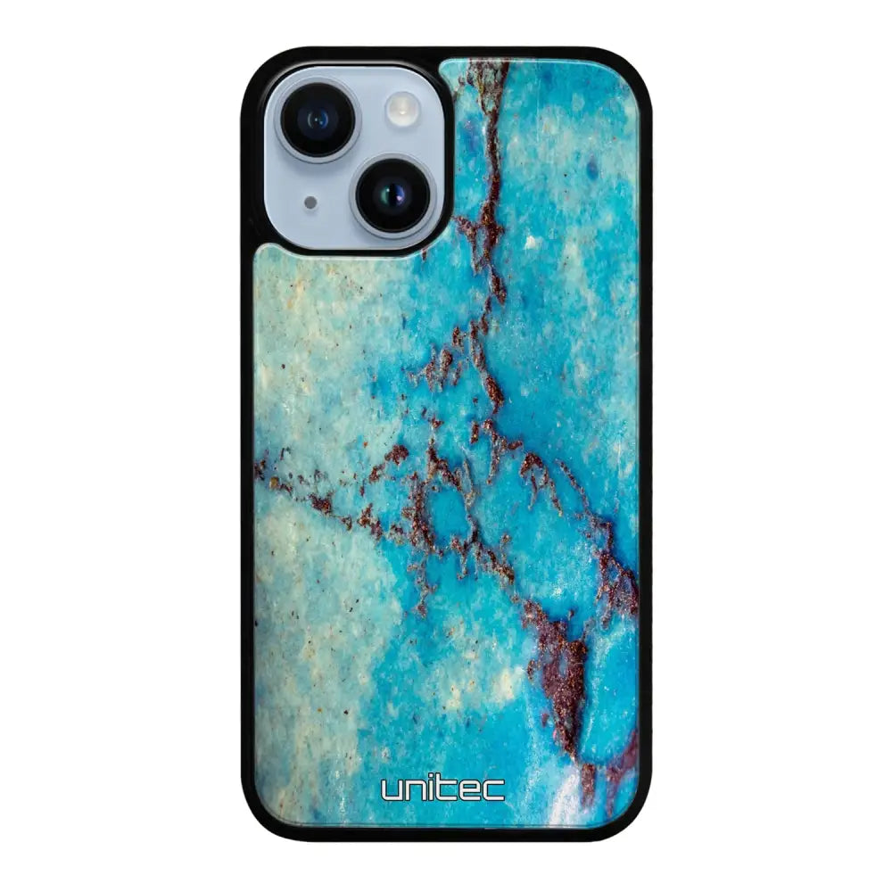iPhone 14 marmori suojakuoret - Turquoise Marble - Ei