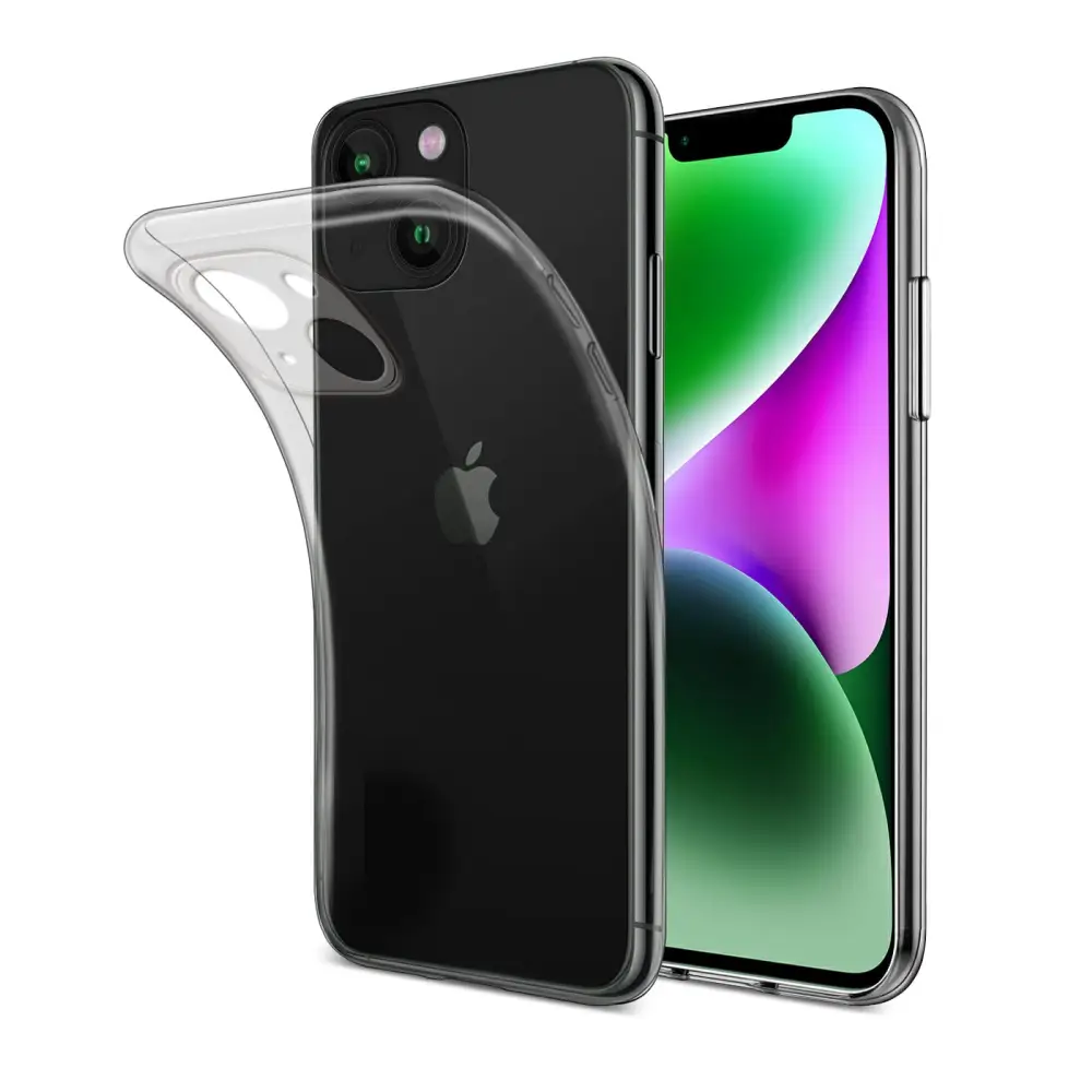 iPhone 14 Plus Silikonikuori - Läpinäkyvä