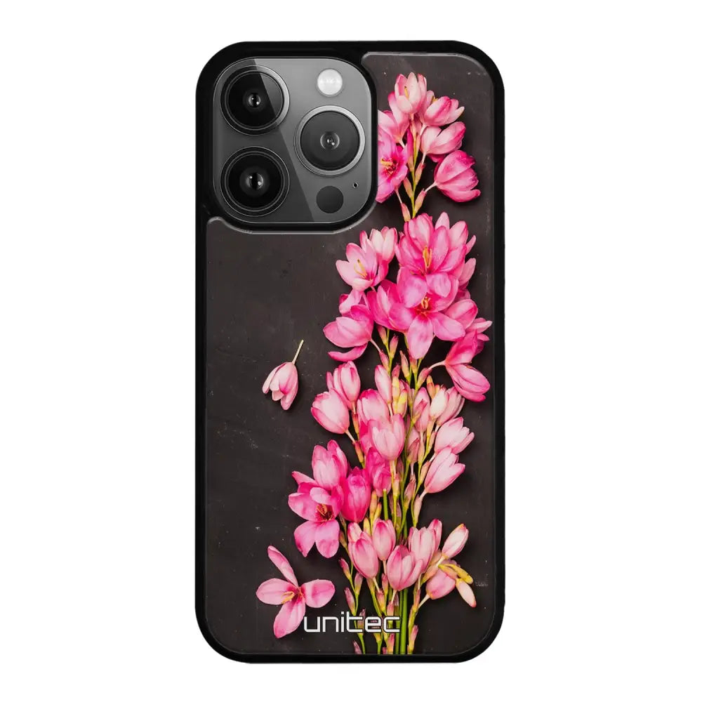 iPhone 14 Pro Max kukka suojakuoret - Pink Flowers - Ei