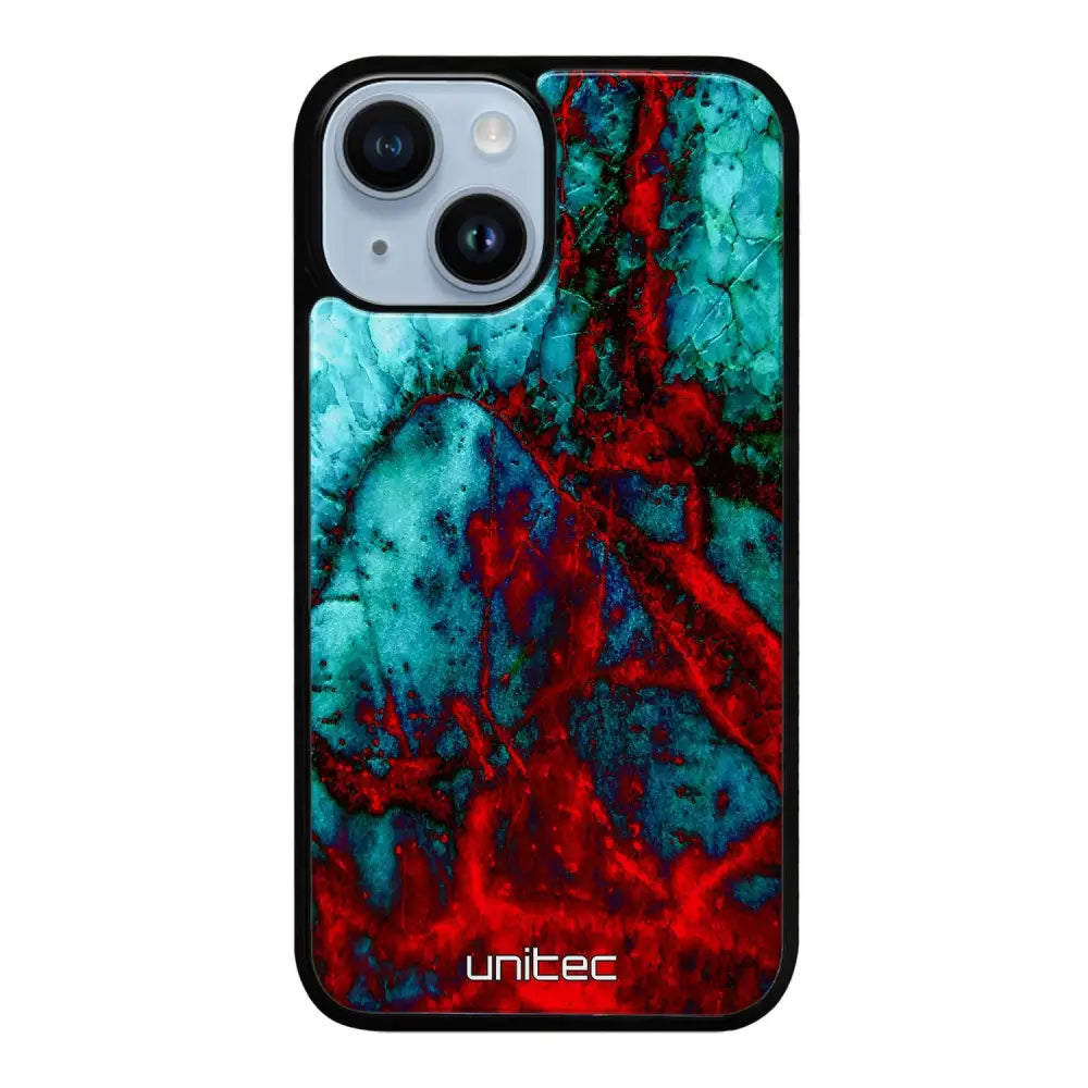 iPhone 15 marmori suojakuoret - Blue Red Marble - Ei