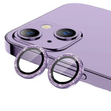 iPhone 15 / iPhone 15 Plus Linssinsuoja Glitter Violetti (2kpl/paketti)