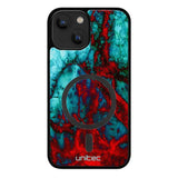 iPhone 15 Plus marmori suojakuoret - Blue Red Marble