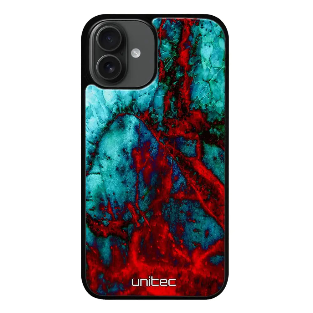 iPhone 16 marmori suojakuoret - Blue Red Marble - Ei