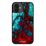 iPhone 16 marmori suojakuoret - Blue Red Marble - Ei