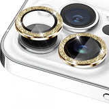 Kullan rhinestone-koristeiset kameran linssin suojat iPhone 16 / 16 Plus - Glitter Kulta