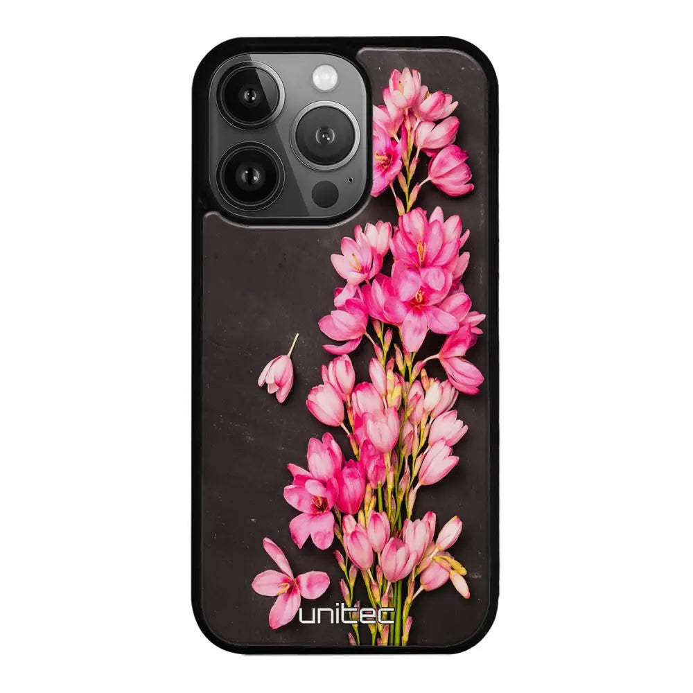 iPhone 16 Pro Max kukka suojakuoret - Pink Flowers - Ei