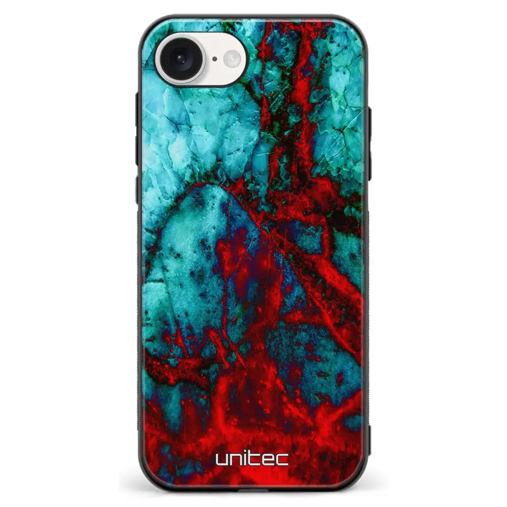 iPhone 16e marmori suojakuoret Blue Red Marble Ei