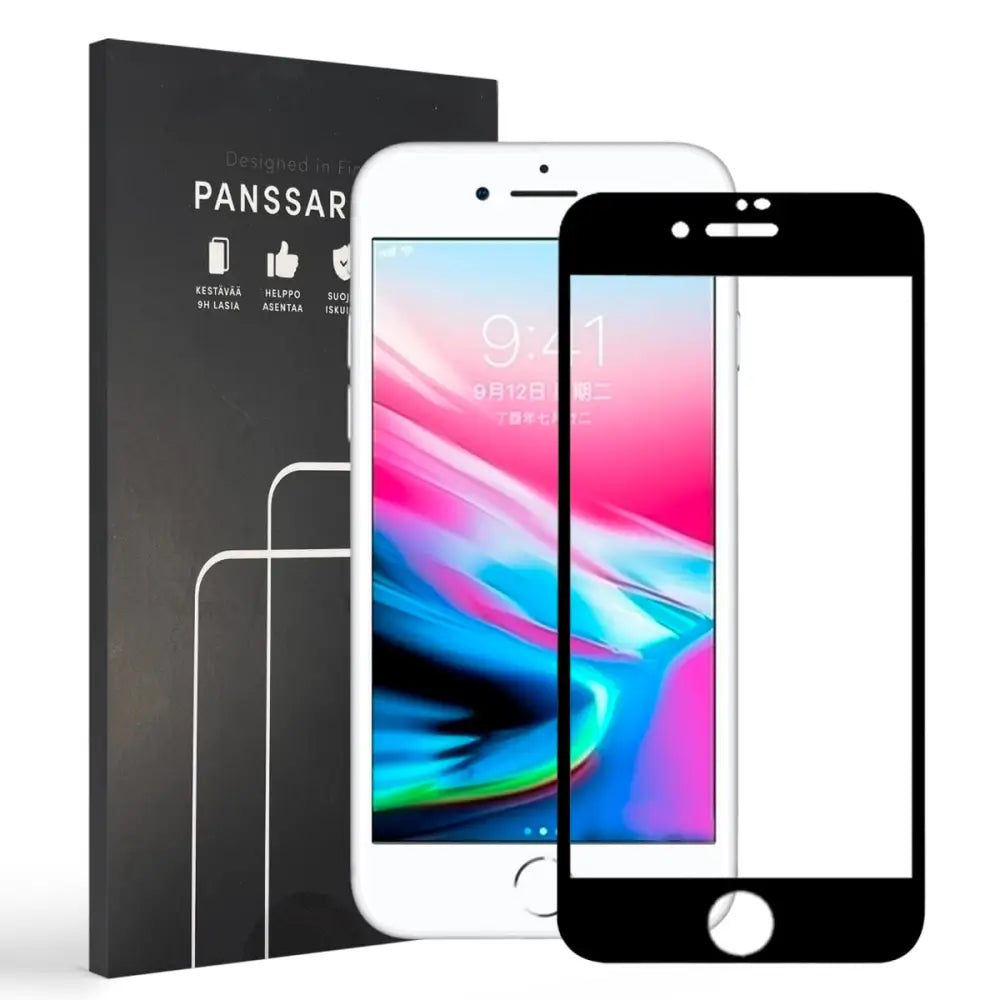 iPhone 6 / iPhone 6S Panssarilasi 3D Musta