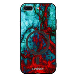iPhone 8 Plus marmori suojakuoret - Blue Red Marble