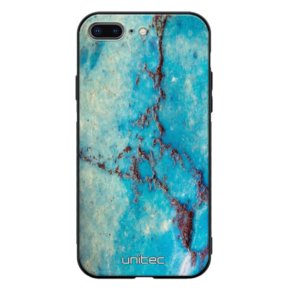iPhone 8 Plus marmori suojakuoret - Turquoise Marble - Ei