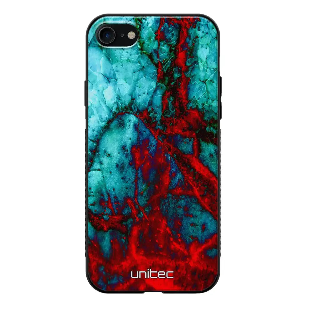 iPhone SE 2022 marmori suojakuoret - Blue Red Marble - Ei