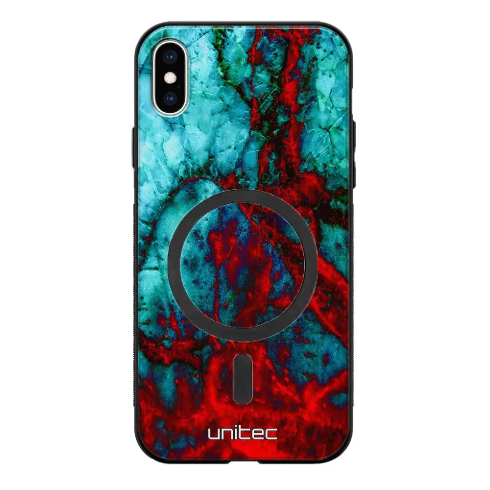iPhone XS marmori suojakuoret - Blue Red Marble