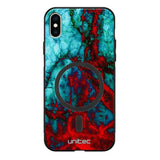iPhone XS marmori suojakuoret - Blue Red Marble
