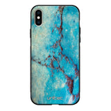 iPhone XS marmori suojakuoret - Turquoise Marble - Ei