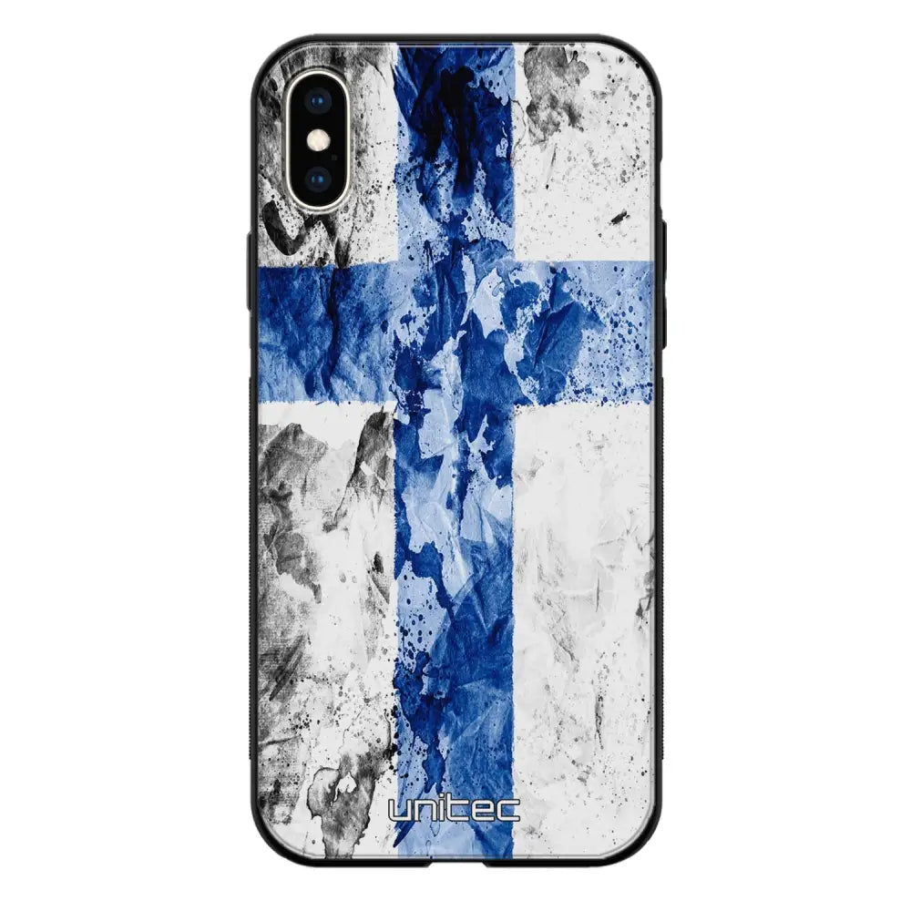 iPhone XS Max suojakuoret - Painted Finnish Flag - Ei