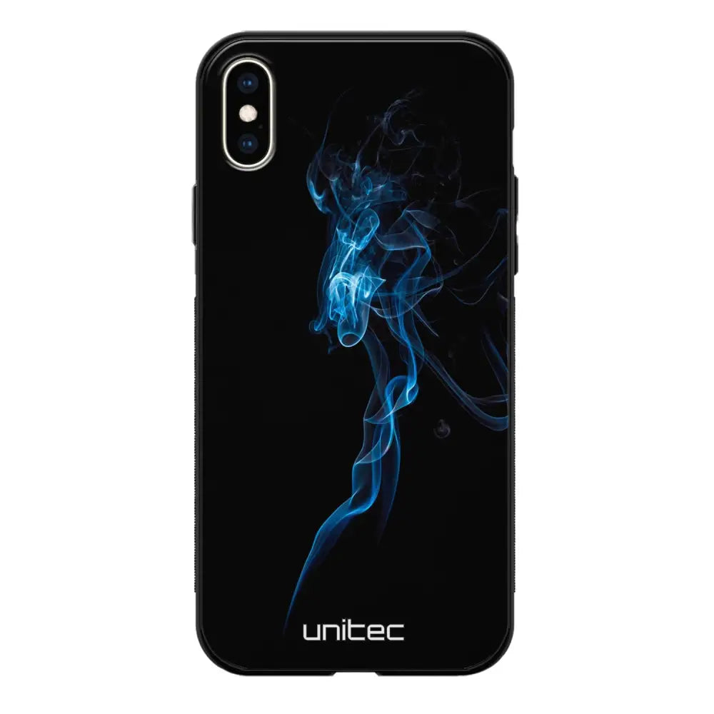 iPhone XS suojakuoret - Blue Smoke On Black - Ei