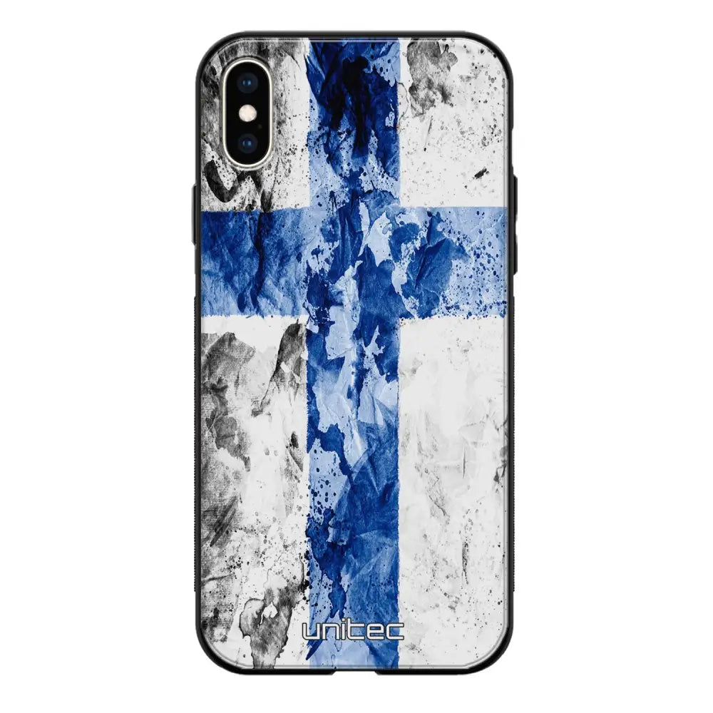 iPhone XS suojakuoret - Painted Finnish Flag - Ei