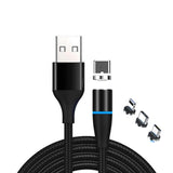 Magneetti latauskaapeli - 5A 3 in 1 - Musta - 1m