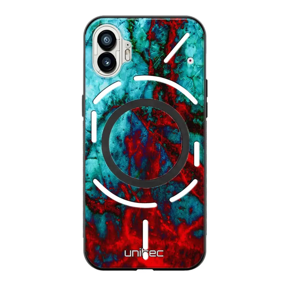 Nothing Phone 2 marmori suojakuoret - Blue Red Marble