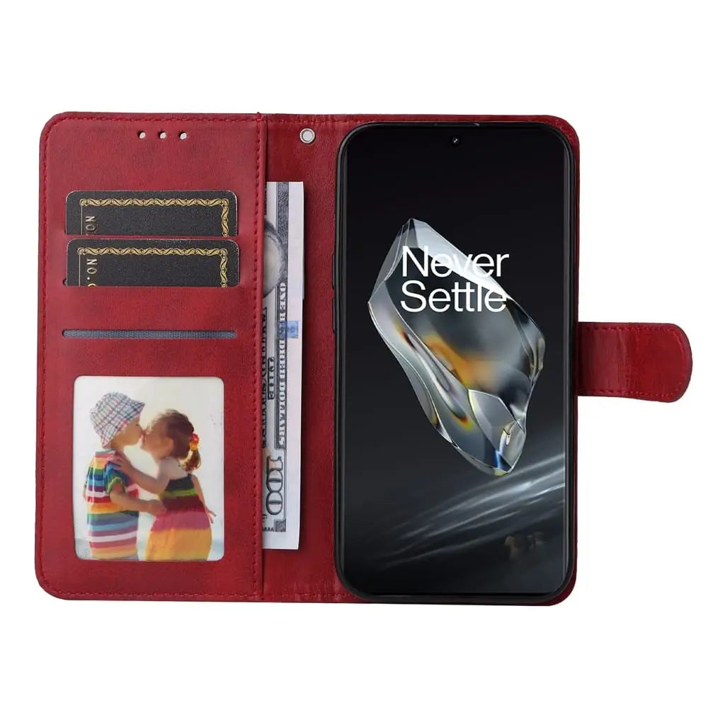 OnePlus 12R Lompakko Suojakotelo - Punainen