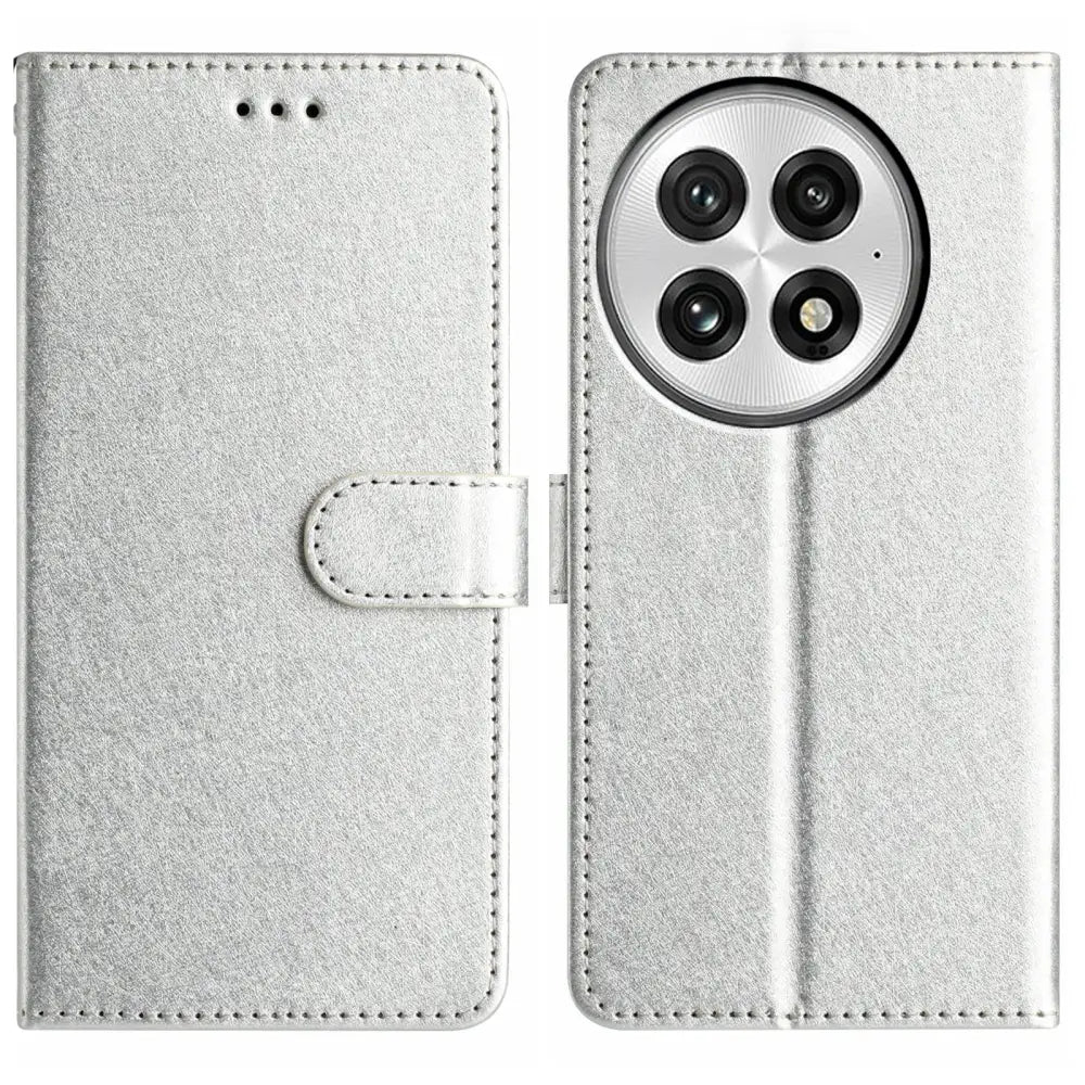 OnePlus 13 Lompakko Suojakotelo - Hopea