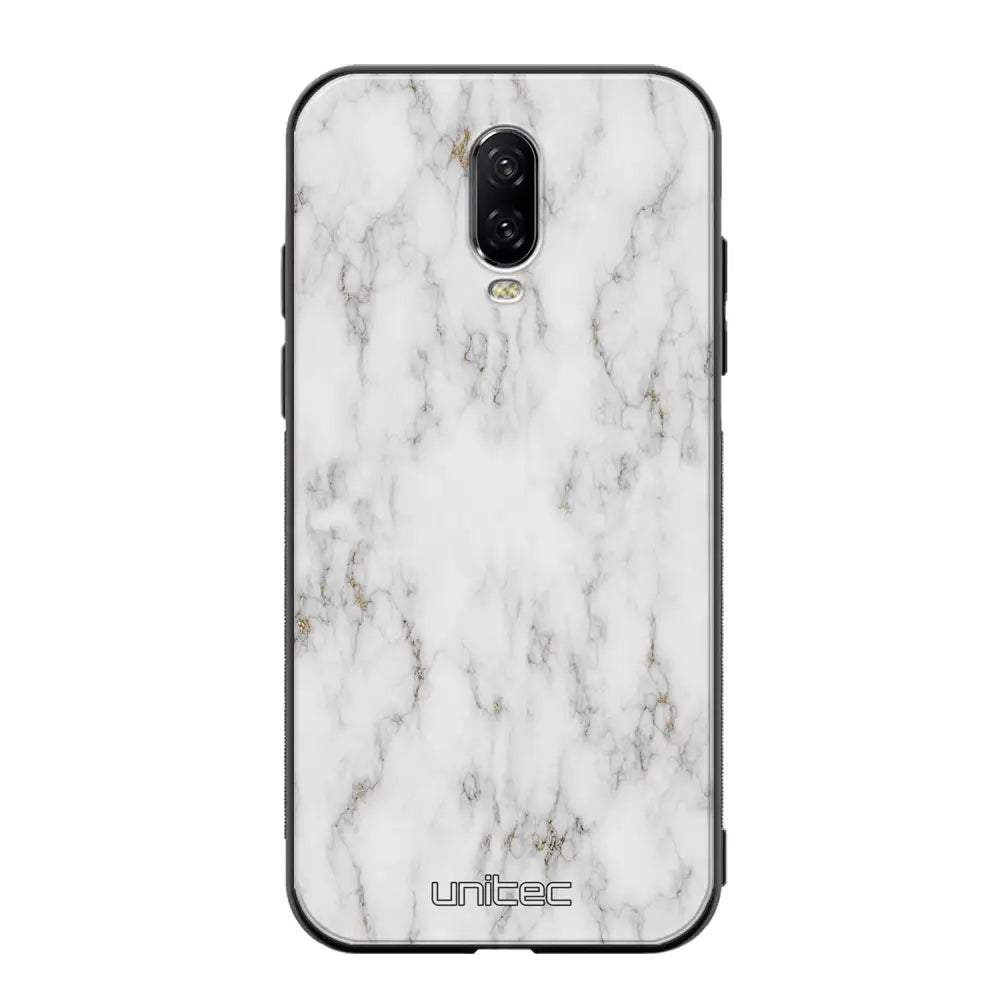 OnePlus 6T marmori suojakuoret - White Marble - Ei