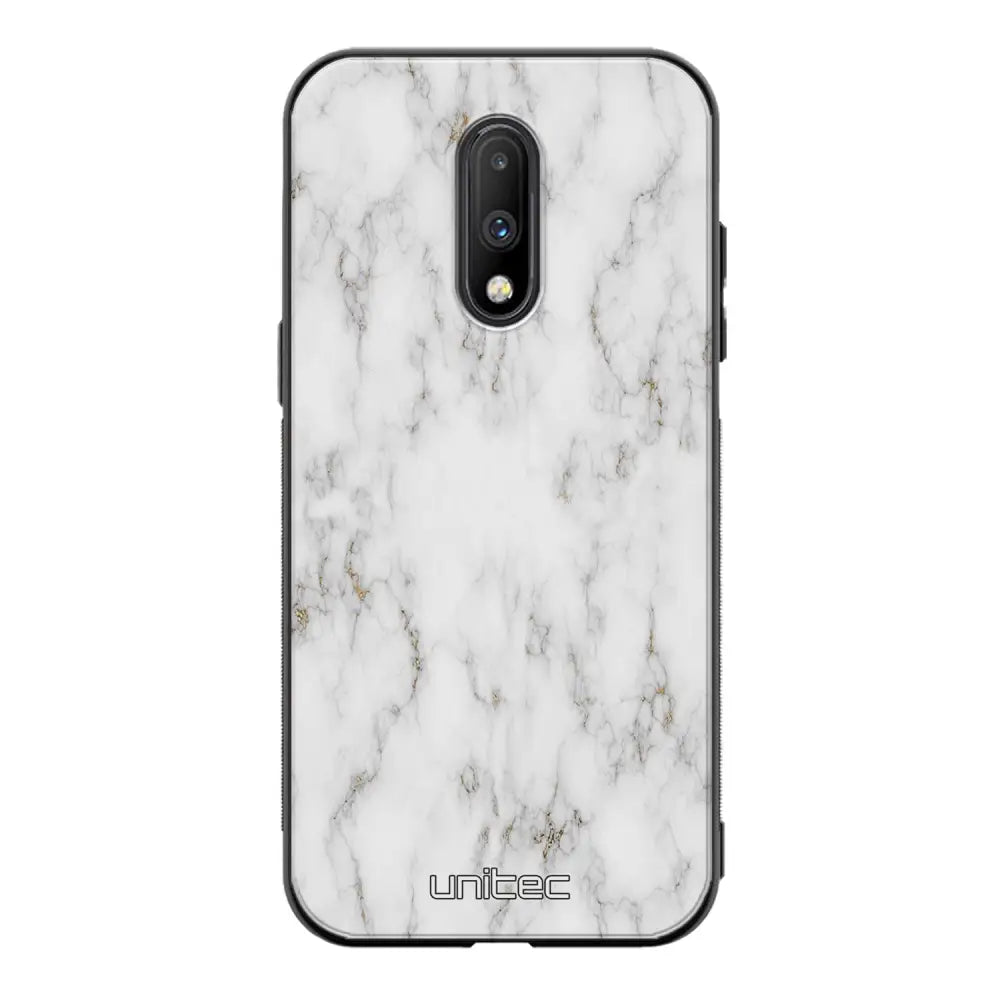OnePlus 7 marmori suojakuoret - White Marble - Ei