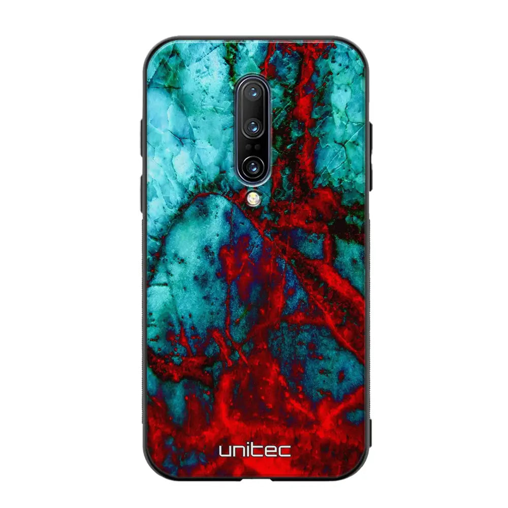 OnePlus 7 Pro marmori suojakuoret - Blue Red Marble - Ei