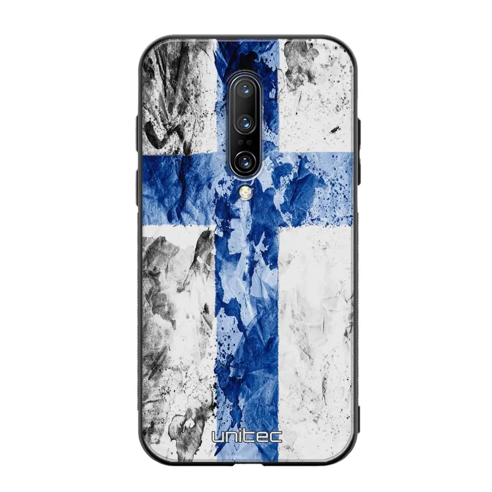 OnePlus 7 Pro suojakuoret - Painted Finnish Flag - Ei