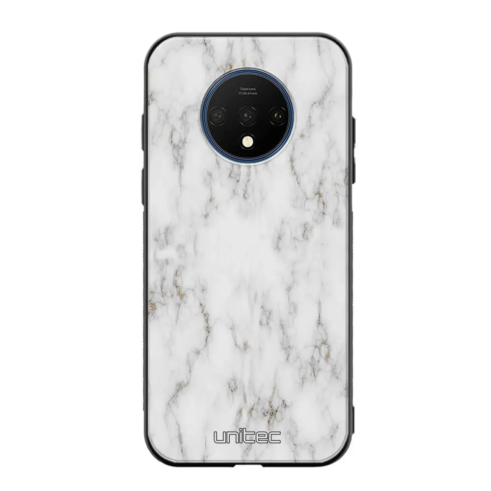 OnePlus 7T marmori suojakuoret - White Marble - Ei