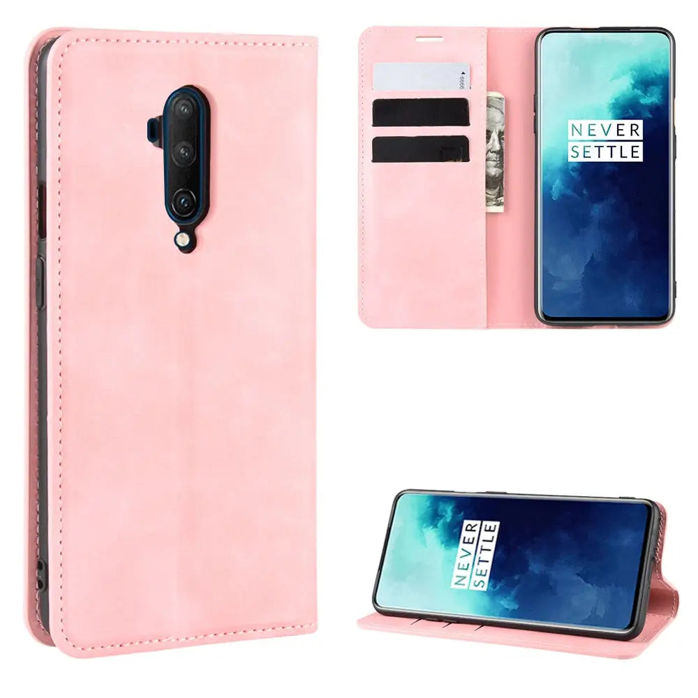 OnePlus 7T Pro Unitec Lompakko Suojakuori Ruusukulta