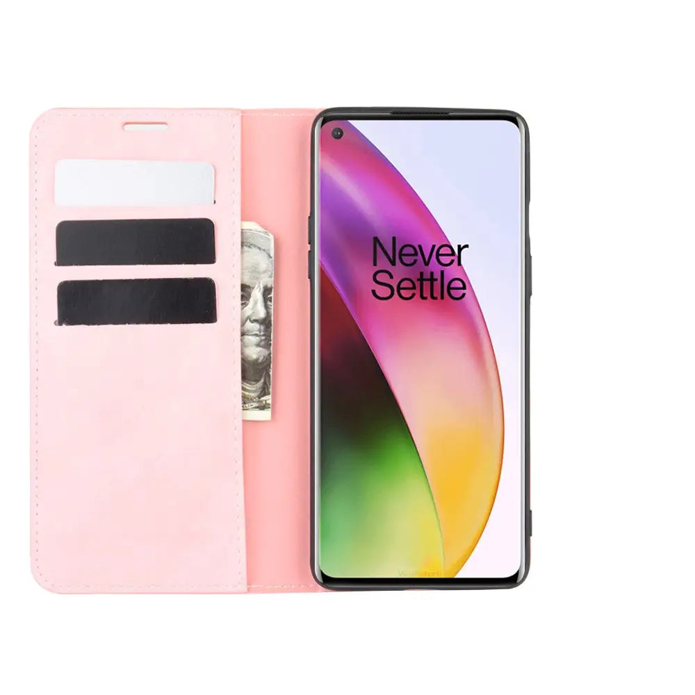 OnePlus 8 Unitec Lompakko Suojakotelo Pinkki