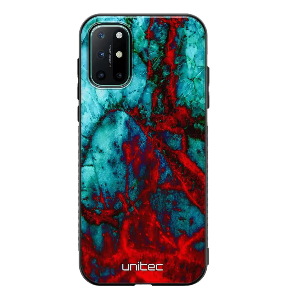 OnePlus 8T marmori suojakuoret - Blue Red Marble - Ei