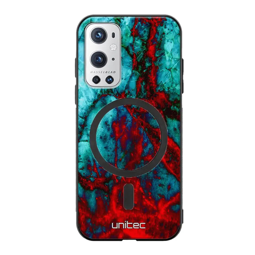 OnePlus 9 Pro marmori suojakuoret - Blue Red Marble