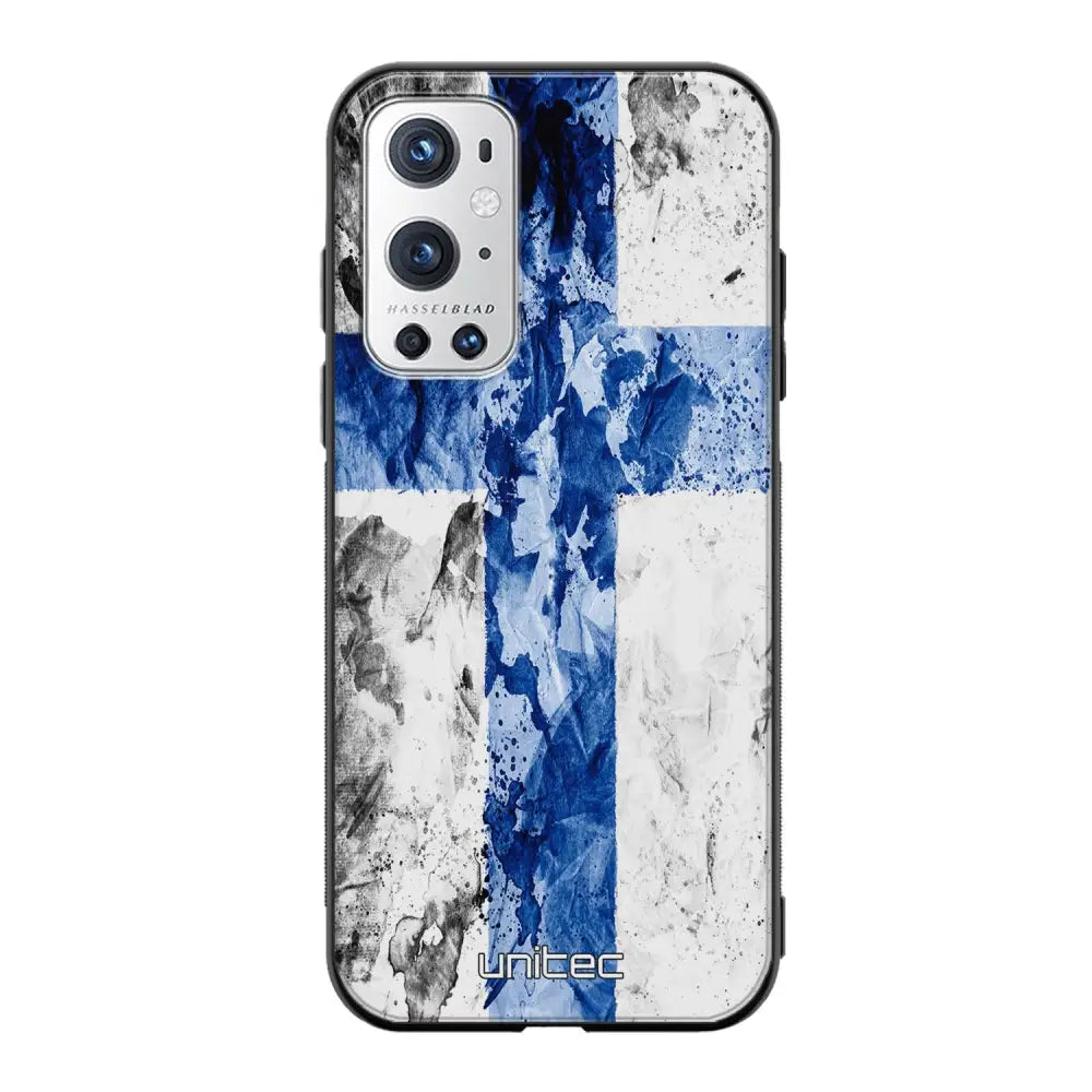 OnePlus 9 Pro suojakuoret - Painted Finnish Flag - Ei
