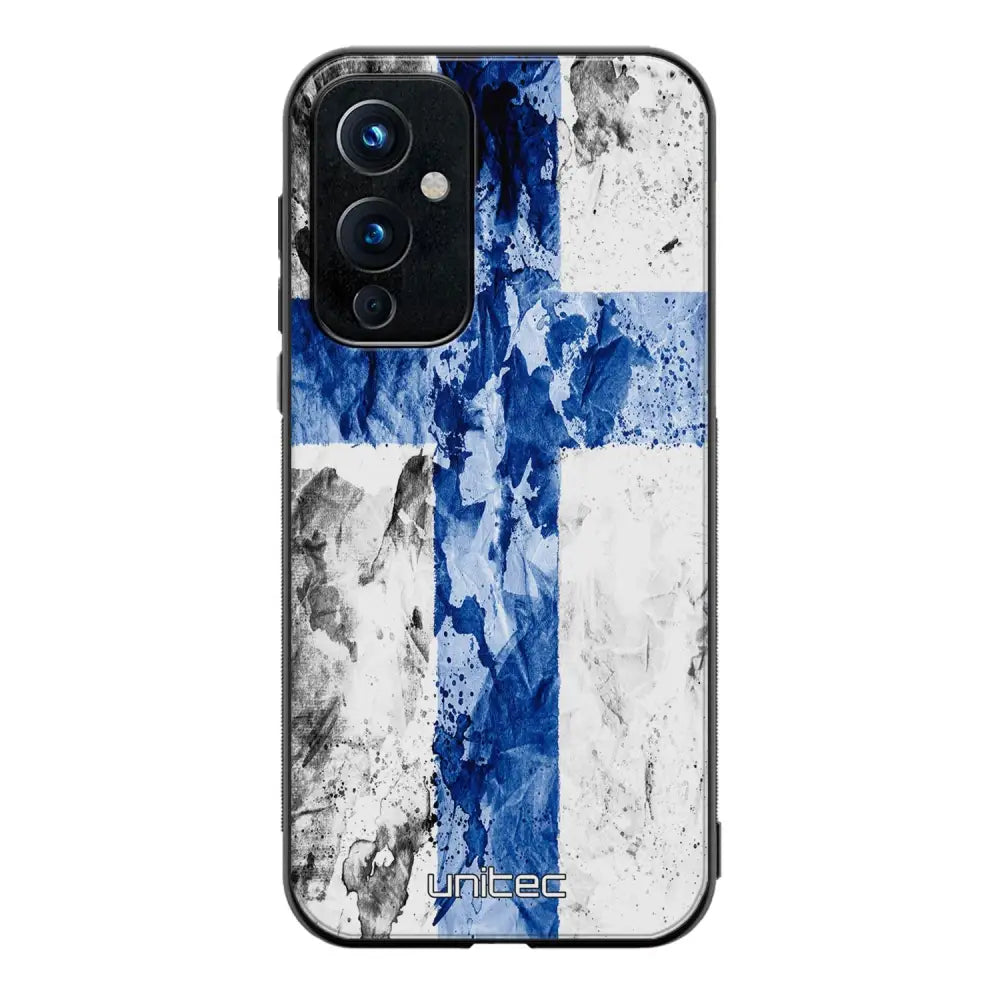 OnePlus 9 suojakuoret - Painted Finnish Flag - Ei