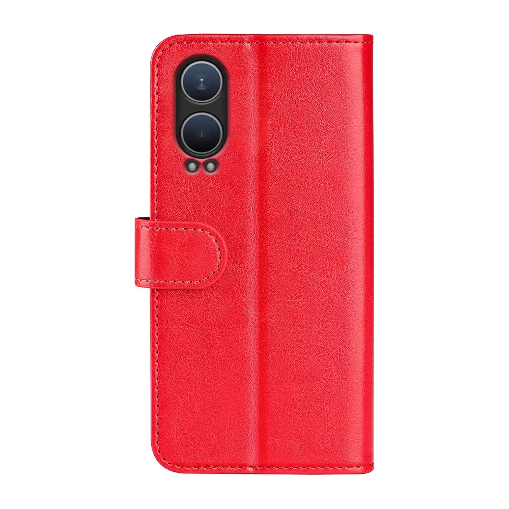 Punainen nahkainen Lite Lompakko Suojakotelo OnePlus Nord CE 4, kaksinkertainen kamera-aukko