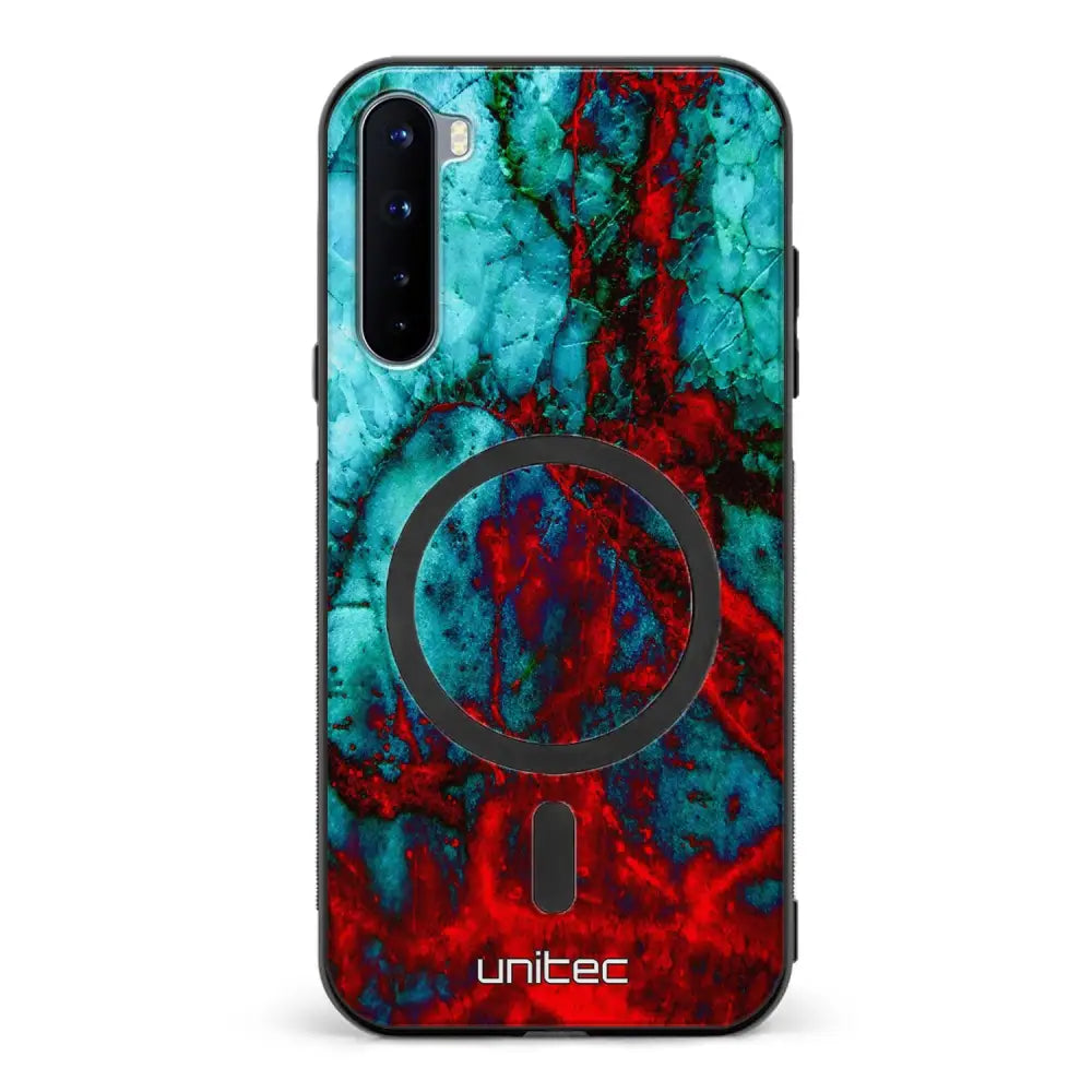 OnePlus Nord marmori suojakuoret - Blue Red Marble