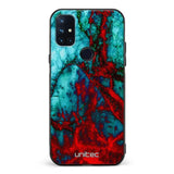 OnePlus Nord N10 marmori suojakuoret - Blue Red Marble - Ei