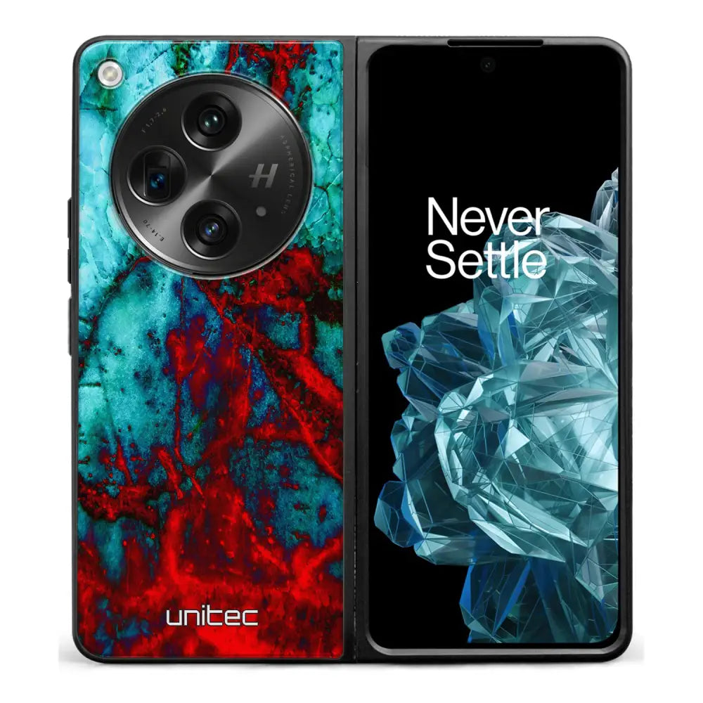 OnePlus Open marmori suojakuoret - Blue Red Marble - Ei